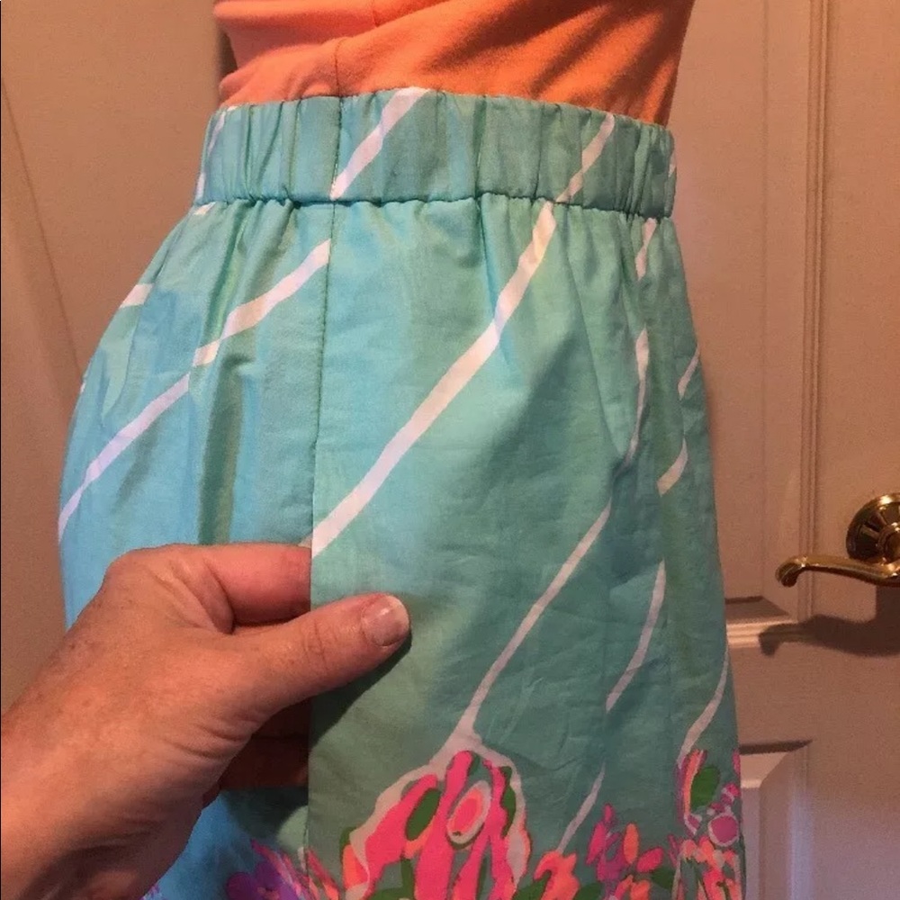 LILLY PULITZER Sun Dress Peach Turquoise XS EUC $150 - Picture 5 of 9